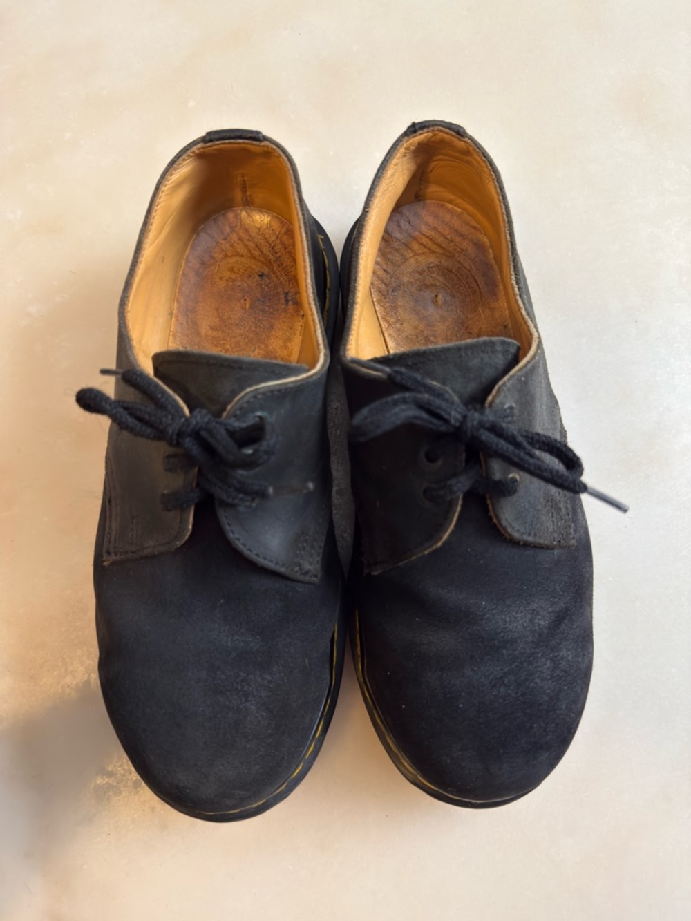 Dr. Martens | Vintage 90s MIE Suede Steel Toe 5929 Oxford Shoes Black UK 5